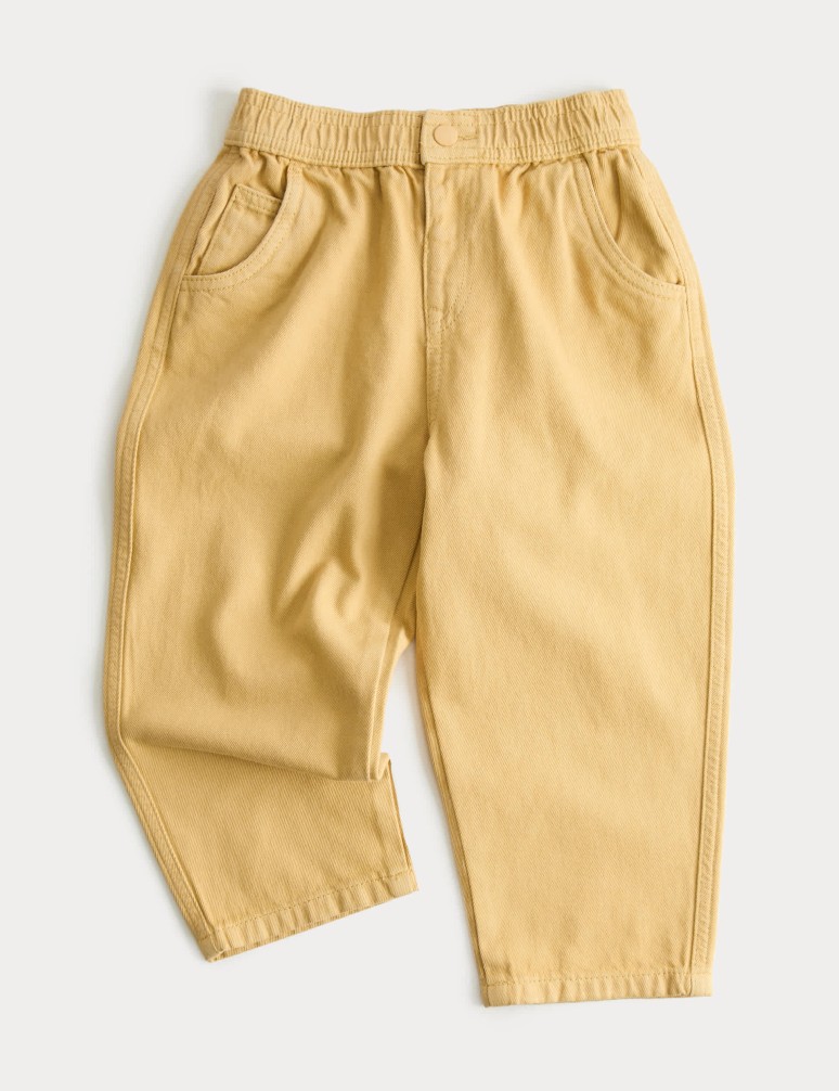 Pure Cotton Barrel Leg Jeans (2-8 Years)