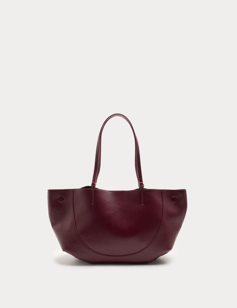 Faux Leather Stitch Detail Tote Bag