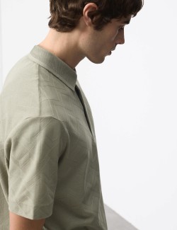 Texturovaná polokošile z čisté bavlny