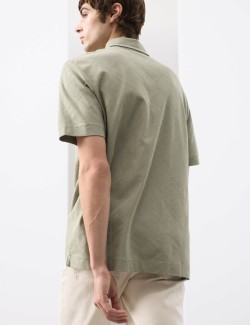 Texturovaná polokošile z čisté bavlny