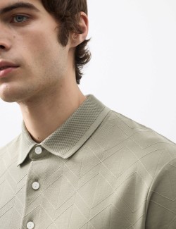 Texturovaná polokošile z čisté bavlny