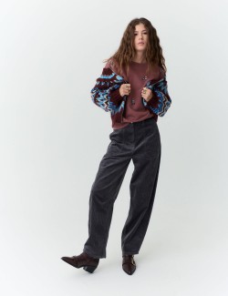 Fair Isle Knitted Bomber Cardigan