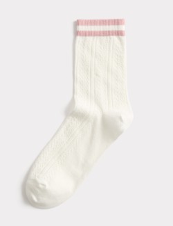 Cotton Rich Pelerine Stripe Crew Socks