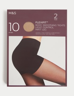 2pk Flexifit™ 10 Denier Light Control Sheer Tights