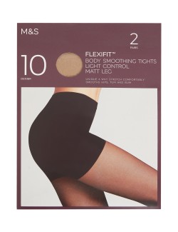 2pk Flexifit™ 10 Denier Light Control Sheer Tights