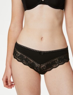 3pk Lace Trim Brazilian Knickers