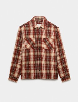 Regular Fit Pure Cotton Checked Overshirt