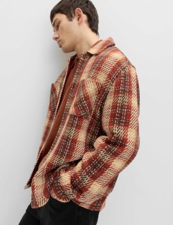 Regular Fit Pure Cotton Checked Overshirt