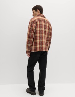 Regular Fit Pure Cotton Checked Overshirt
