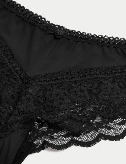 3pk Lace Trim Brazilian Knickers