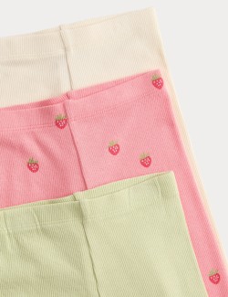 3 Pack Cotton Rich Ribbed Leggings (0-3 Years)