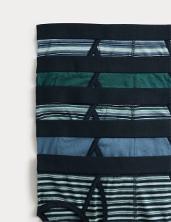 Pruhované slipy s vysokým podílem bavlny, 5 kusů v balení