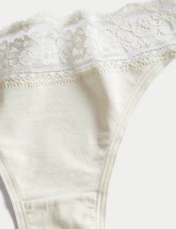 Krajkové bikiny kalhotky ze směsi bavlny s potiskem, 5 ks