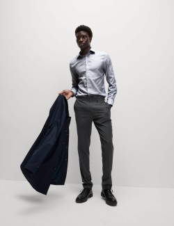 Slim Fit Luxury Pure Cotton Textured Shirt