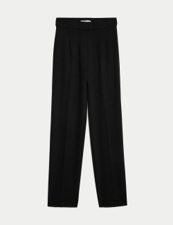 Jersey Straight Leg Trousers with Stretch