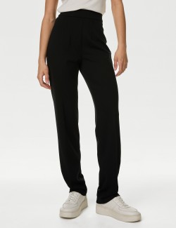 Jersey Straight Leg Trousers with Stretch