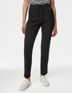 Drawstring Tapered Ankle Grazer Trousers