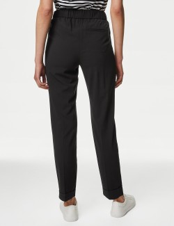 Drawstring Tapered Ankle Grazer Trousers