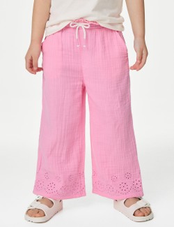 Pure Cotton Straight Leg Trousers (2-8 Yrs)