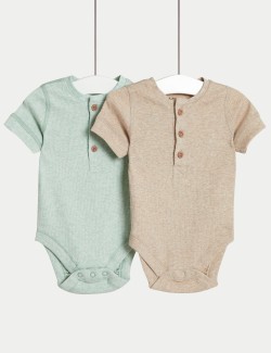 2pk Cotton Rich Bodysuits (6½lbs-3 Yrs)