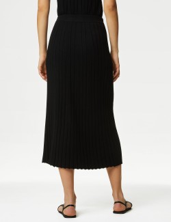 Textured Knitted Midi Skirt