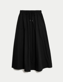 Pure Cotton Midi Utility Circle Skirt