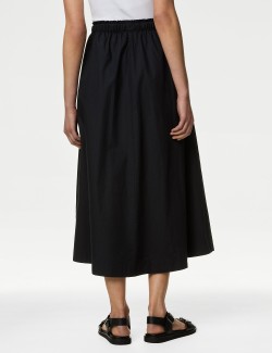 Pure Cotton Midi Utility Circle Skirt