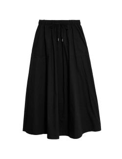 Pure Cotton Midi Utility Circle Skirt