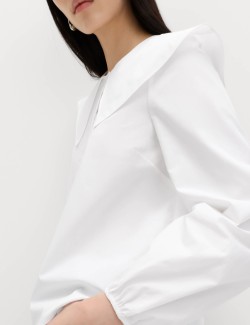 Pure Cotton Collared Blouse