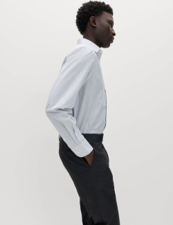 2 Pack Regular Fit Easy Iron Striped Shirts