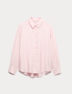 Textured Collared Button Through Shirt