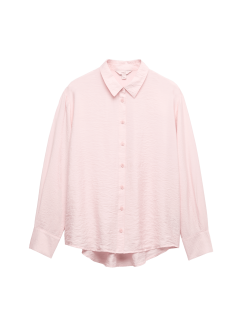Textured Collared Button Through Shirt