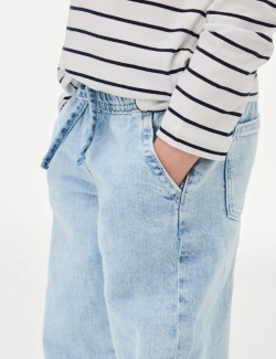 Džíny s širokými nohavicemi a elastickým pasem (2–8 let)