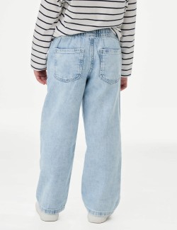 Džíny s širokými nohavicemi a elastickým pasem (2–8 let)
