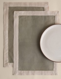 Sada 2 krajového prostírání z čistého lnu