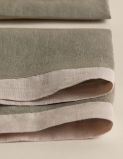Sada 2 krajového prostírání z čistého lnu
