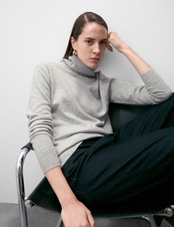 Pure Cashmere Roll Neck Jumper