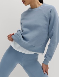 Mikina s výstřihem ke krku s vysokým podílem bavlny