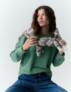 Barvená mikina uvolněného střihu, s vysokým podílem bavlny