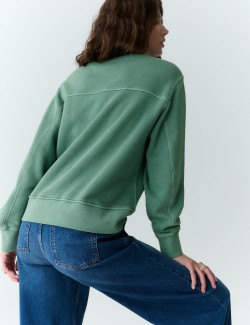 Barvená mikina uvolněného střihu, s vysokým podílem bavlny