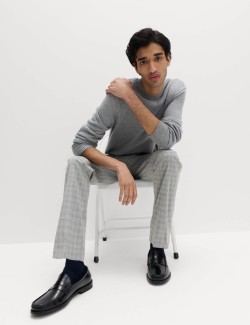 Tailored Fit Checked Trousers