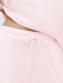 Lace Trim Cuffed Hem Pyjama Set