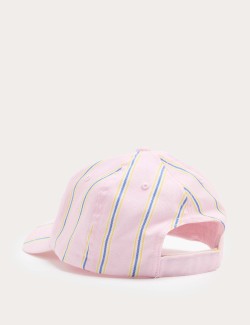 Kids' Pure Cotton Striped Badge Cap (3-13 Years)