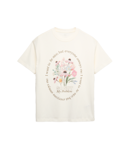 Pure Cotton Diamante Graphic T-Shirt (6-16 Yrs)