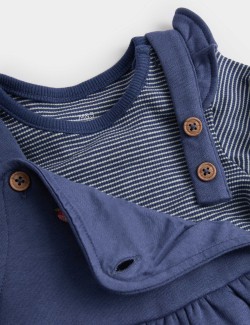 2pc Cotton Rich Strawberry Dungaree Outfit (0-3 Yrs)