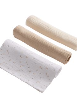 3 Pack Pure Cotton Muslins