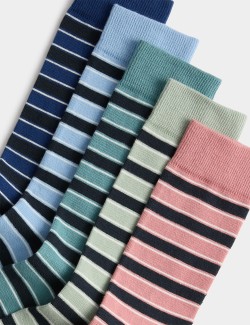 Pruhované ponožky s vysokým podílem bavlny a technologií Cool & Fresh™, 5 párů