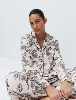 Soft Touch Printed Revere Pyjama Set