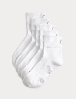 5 Pack Freshfeet Cushioned Cotton Rich Quarter Liner Sport Socks