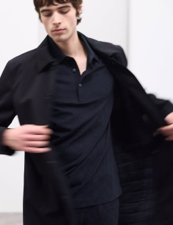 Texturovaná polokošile z čisté bavlny